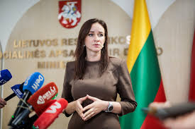 Speaking at a podium